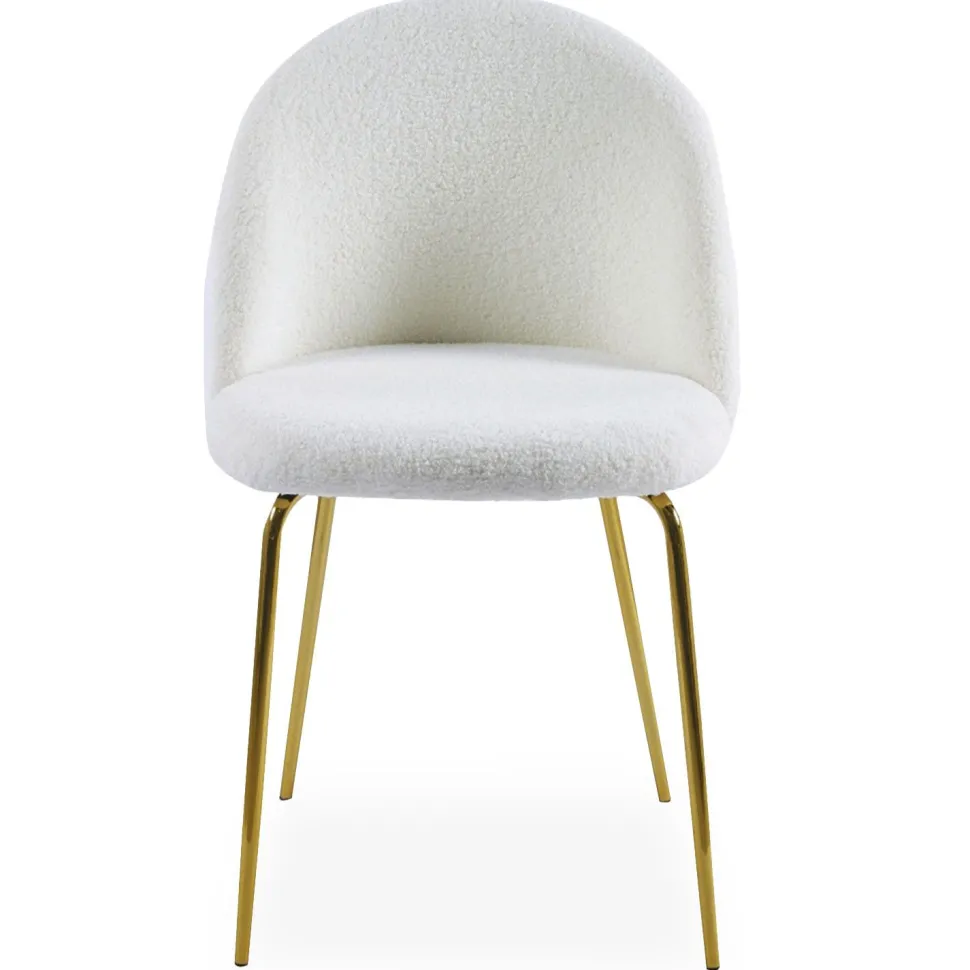 Lot de 4 chaises Spectra Tissu bouclette Crème