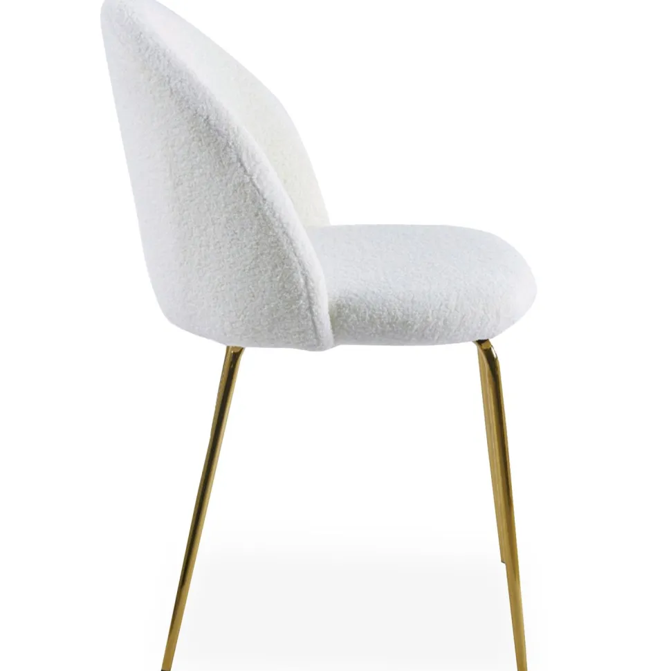 Lot de 4 chaises Spectra Tissu bouclette Crème