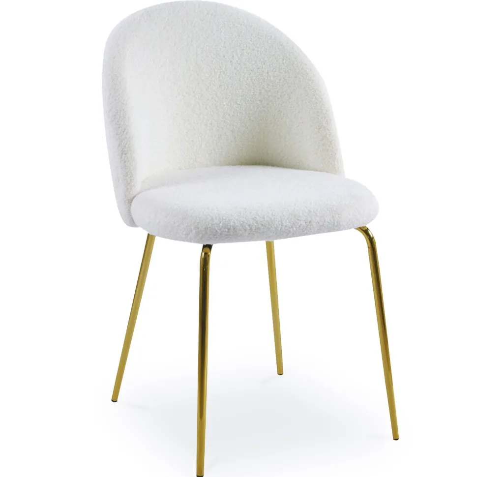 Lot de 6 chaises Spectra Tissu bouclette Crème