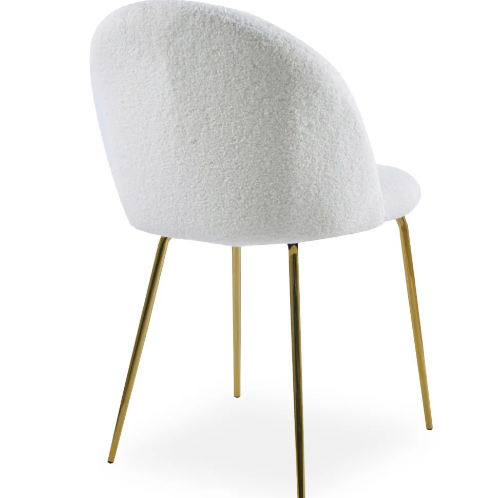 Lot de 6 chaises Spectra Tissu bouclette Crème