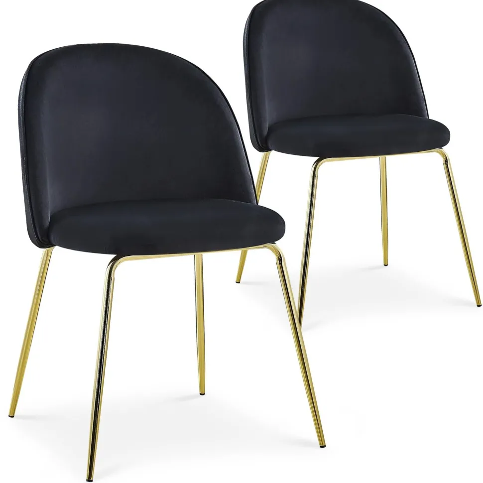 Lot de 2 chaises Spectra Velours Noir