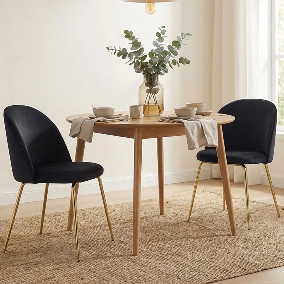 Lot de 2 chaises Spectra Velours Noir