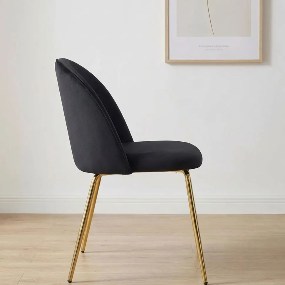 Lot de 2 chaises Spectra Velours Noir