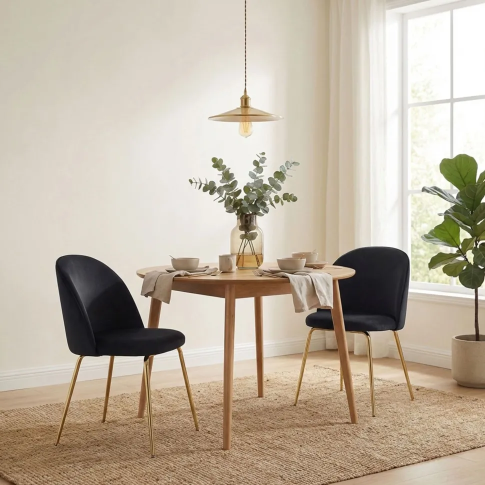 Lot de 2 chaises Spectra Velours Noir