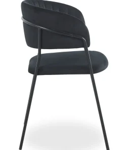 Lot de 8 chaises Tabata Métal Noir et Velours Noir