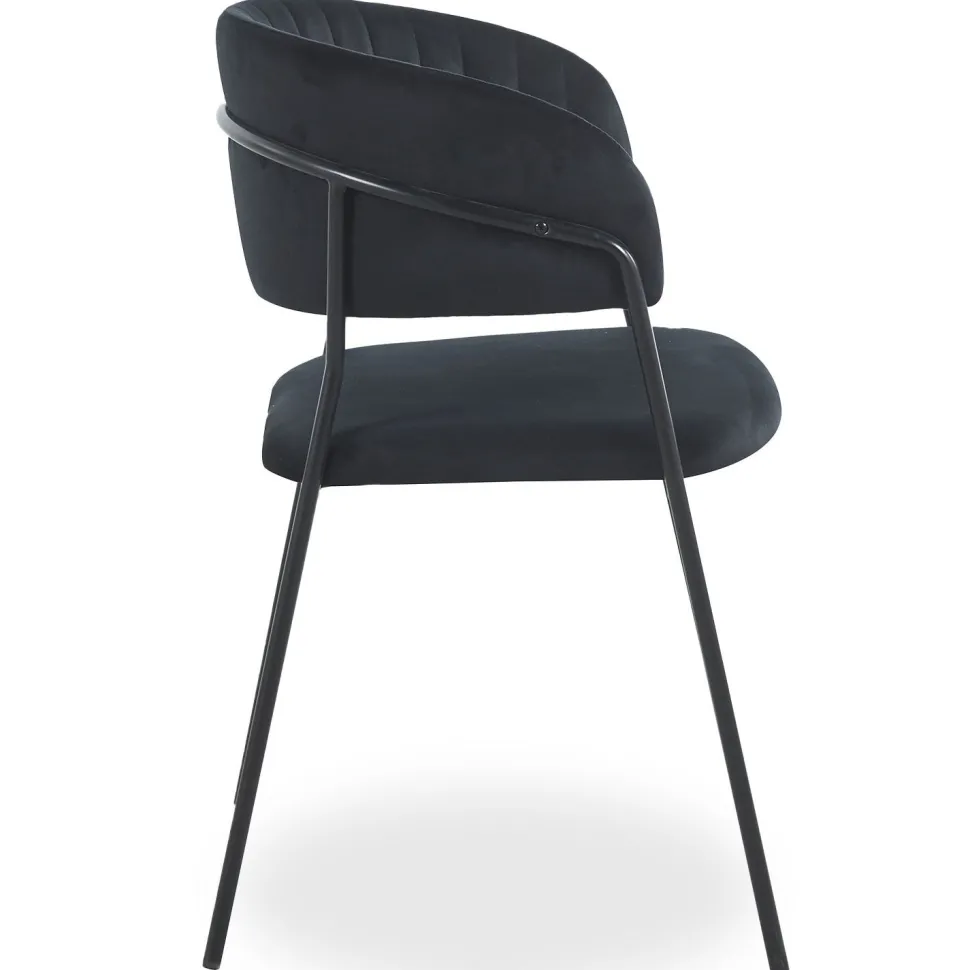 Lot de 4 chaises Tabata Métal Noir et Velours Noir