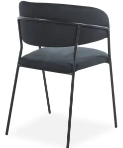 Lot de 4 chaises Tabata Métal Noir et Velours Noir