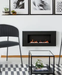 Lot de 4 chaises Tabata Métal Noir et Velours Noir
