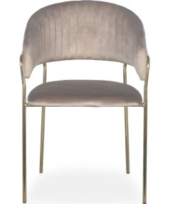 Lot de 8 chaises Tabata Métal Or et Velours Taupe