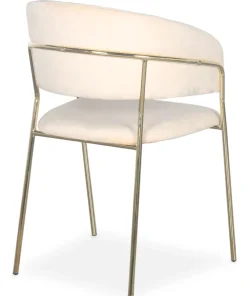 Lot de 8 chaises Tabata Métal Or et Velours Beige