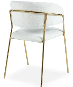 Lot de 8 chaises Tabata Tissu Bouclette Crème