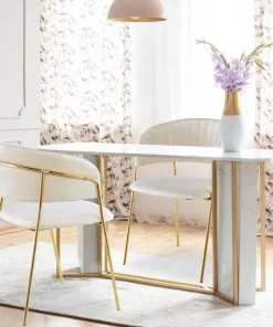 Lot de 4 chaises Tabata Velours Beige