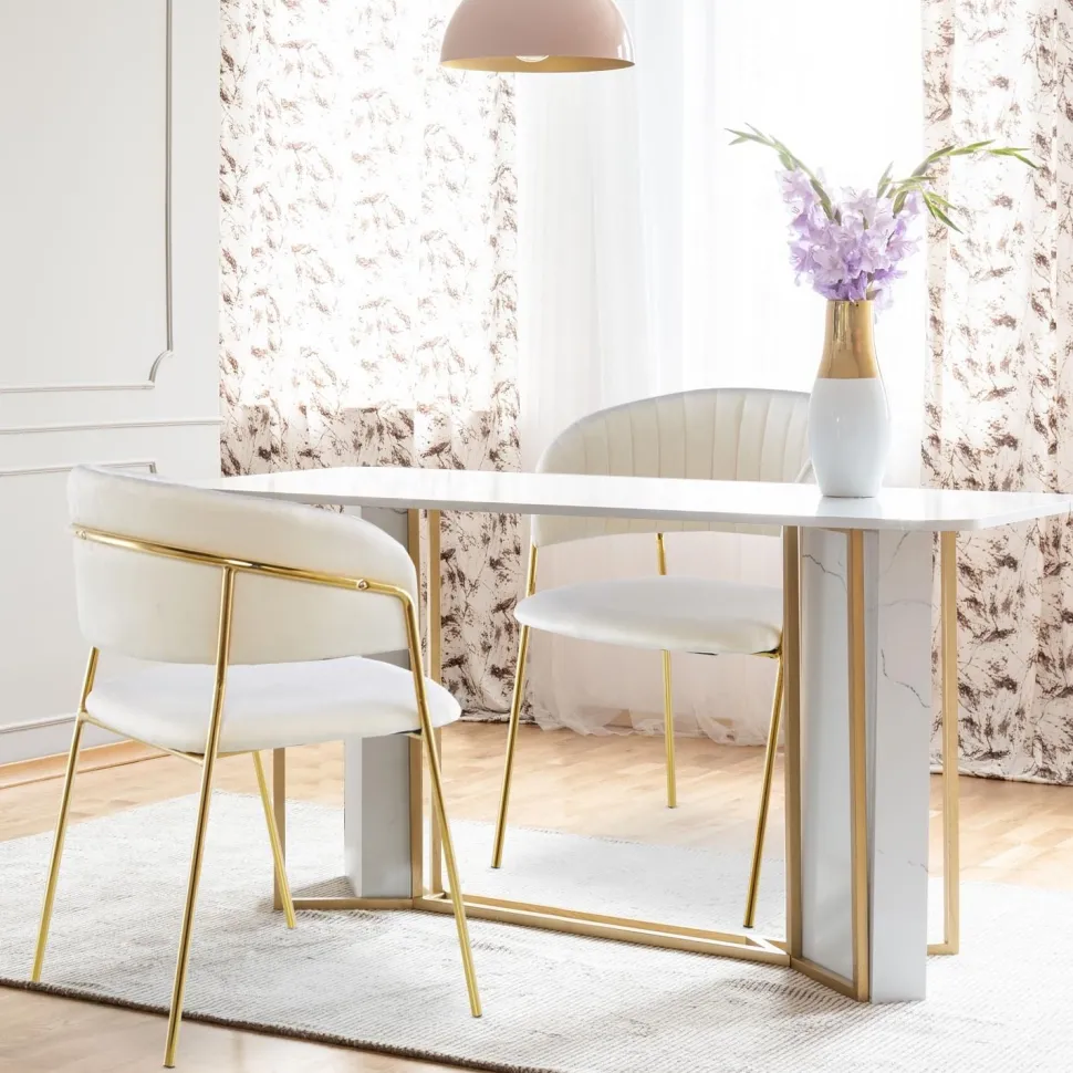 Lot de 4 chaises Tabata Velours Beige