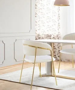 Lot de 4 chaises Tabata Velours Beige