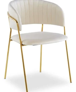 Lot de 4 chaises Tabata Velours Beige