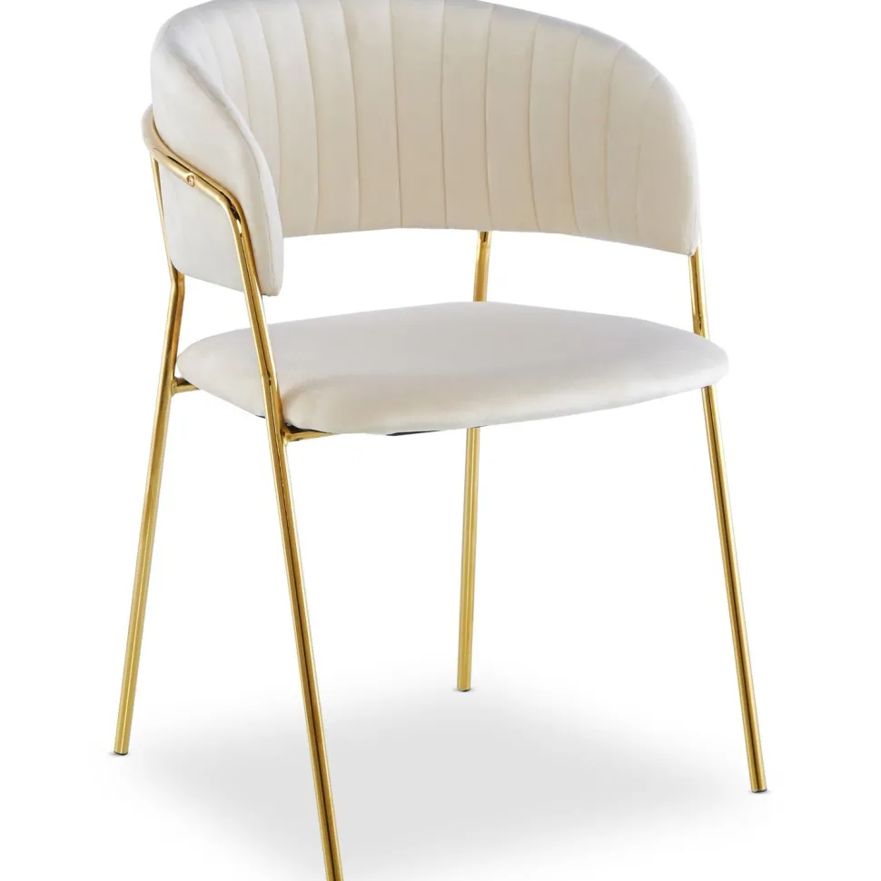 Lot de 4 chaises Tabata Velours Beige