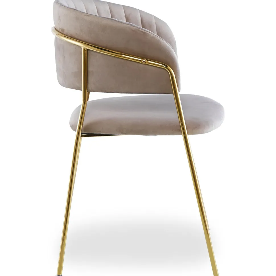 Lot de 4 chaises Tabata Velours Taupe