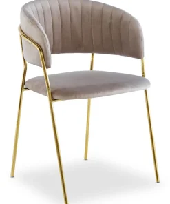 Lot de 4 chaises Tabata Velours Taupe