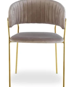 Lot de 4 chaises Tabata Velours Taupe