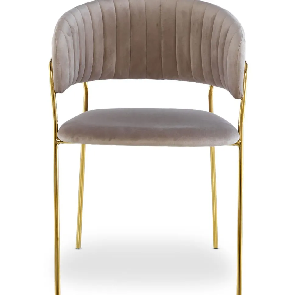 Lot de 4 chaises Tabata Velours Taupe