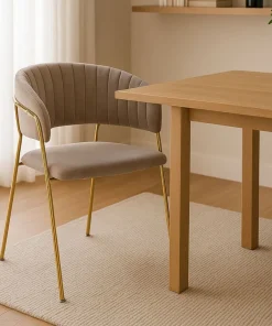 Lot de 4 chaises Tabata Velours Taupe