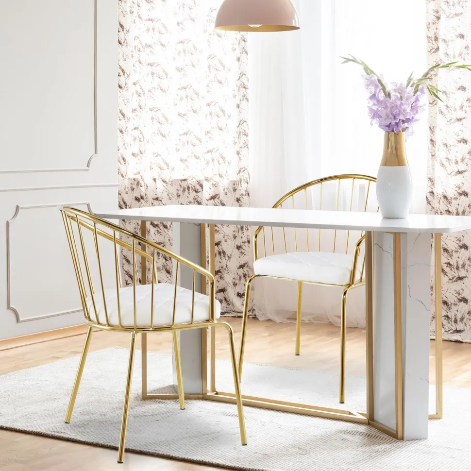 Lot de 2 chaises/fauteuils Eventille Simili Blanc