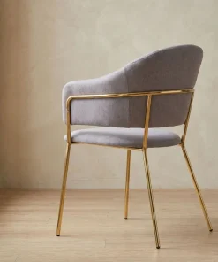 Lot de 2 chaises/fauteuils Ulrick Tissu Gris