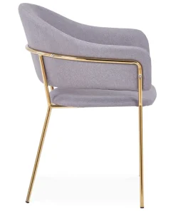 Lot de 2 chaises/fauteuils Ulrick Tissu Gris