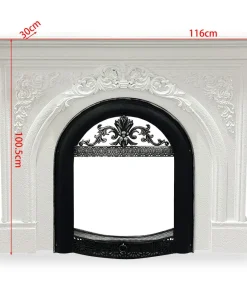 Manteau de cheminée style classique L116cm Arcane Blanc texturé