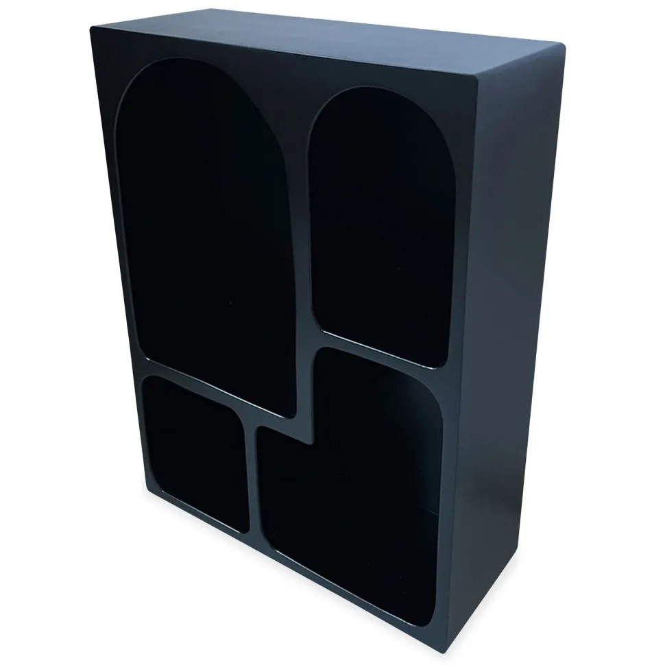 Meuble de rangement à étagères en arche Mojik L60cm Bois Noir
