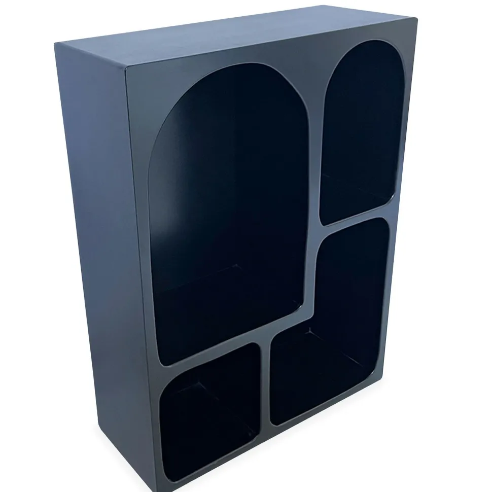 Meuble de rangement à étagères en arche Mojik L60cm Bois Noir