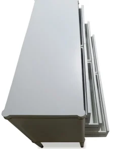 Meuble TV élégant 4 tiroirs Optimus Beige clair et Or