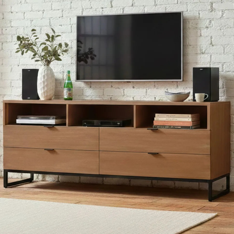 Meuble TV Panara L150cm Bois d'acacia patiné
