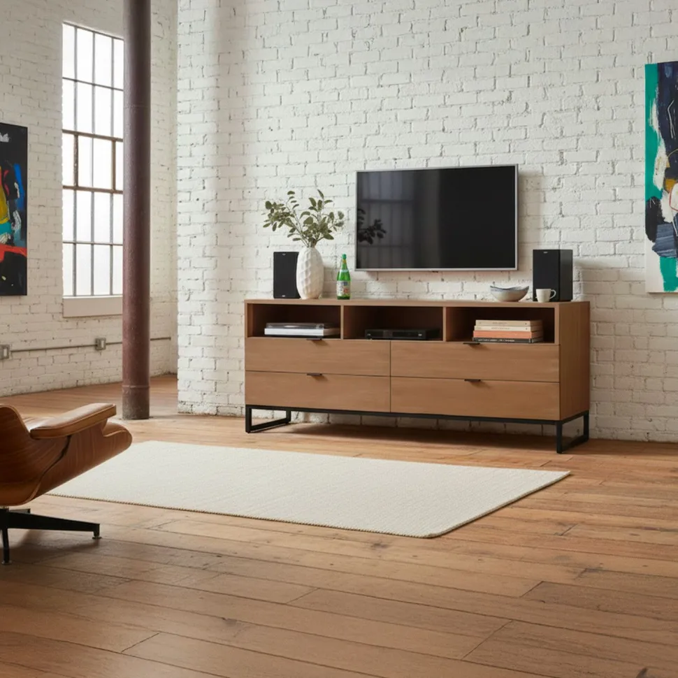 Meuble TV Panara L150cm Bois d'acacia patiné