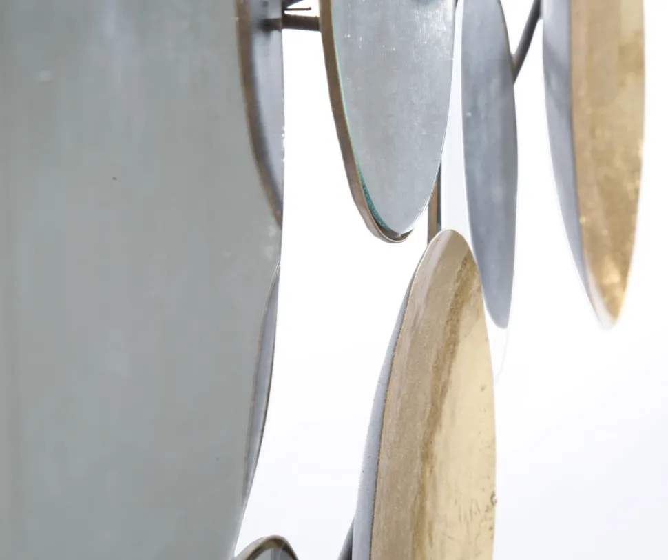 Miroir décoratif en métal doré formes géométriques et verre