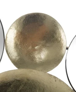 Miroir décoratif en métal doré formes géométriques et verre