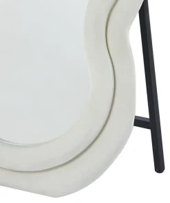 Miroir en pied décoratif design ondulé Andromak 70x170cm Velours Crème