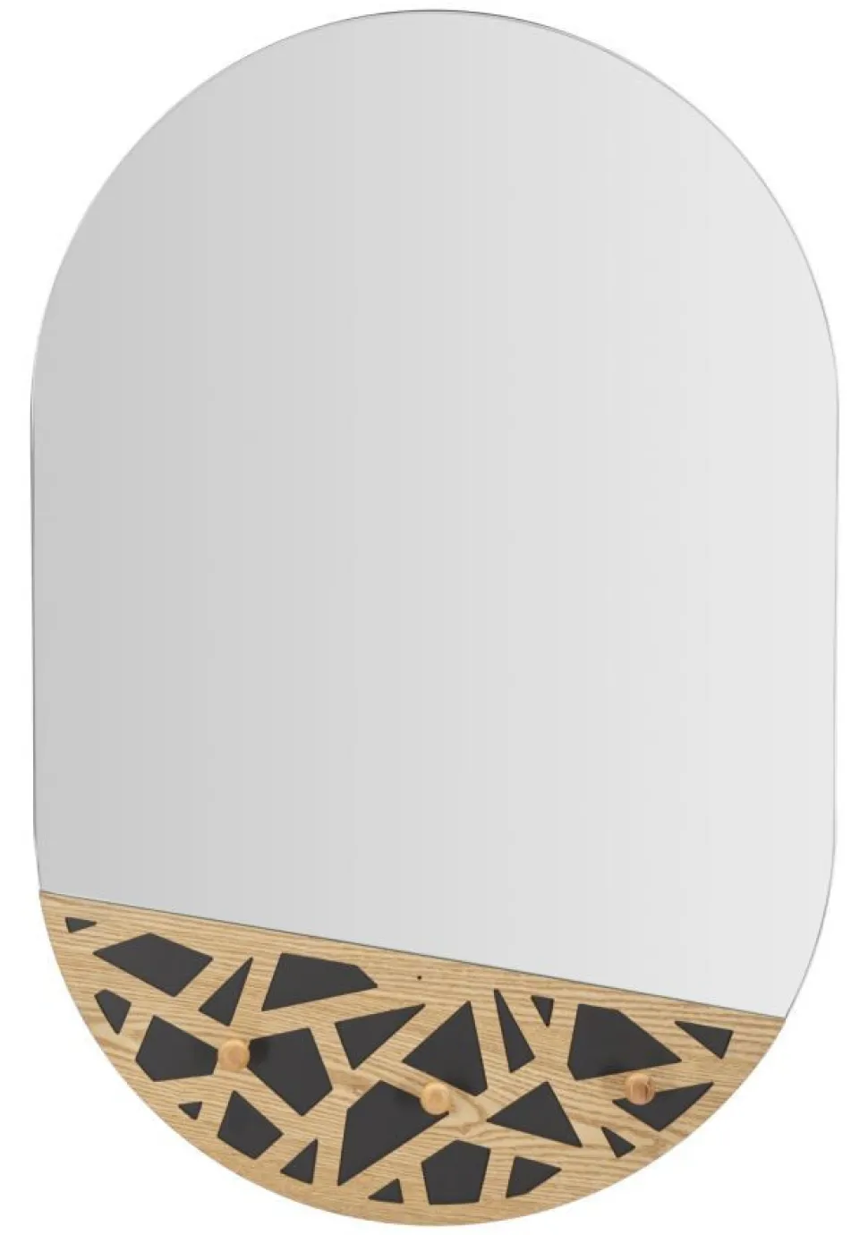 Miroir mural Abiti en M.D.F multicolore décorations en bois et 3 crochets