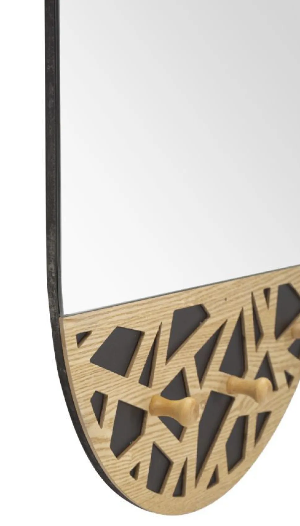 Miroir mural Abiti en M.D.F multicolore décorations en bois et 3 crochets