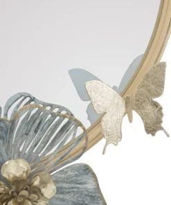 Miroir mural Amy métal doré décor floral pastel