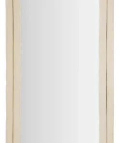 Miroir mural arche Cloe cadre Bois recouvert de Velours Crème