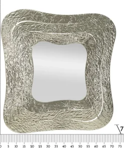 Miroir mural carré Aury Métal Argenté