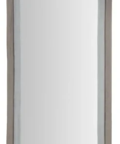 Miroir mural Cloe cadre en bois M.D.F et Tissu Velours Gris