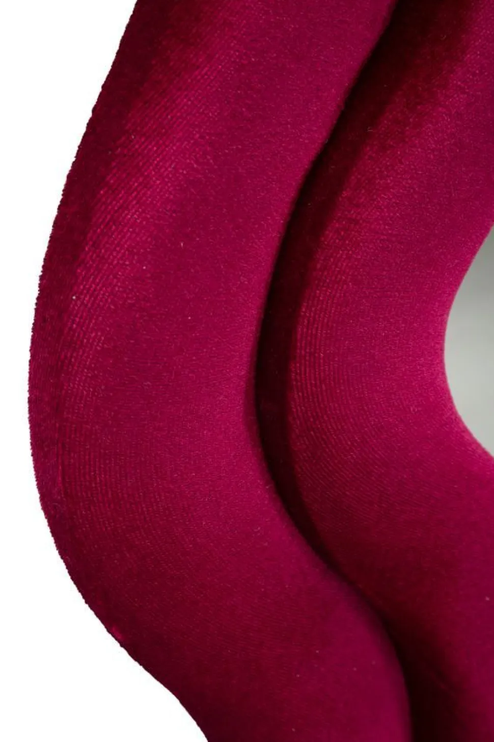 Miroir mural Emily Velours Fuchsia cadre ondulé