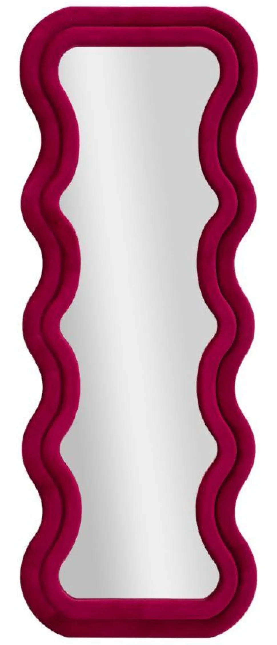 Miroir mural Emily Velours Fuchsia cadre ondulé