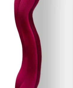 Miroir mural Emily Velours Fuchsia cadre ondulé