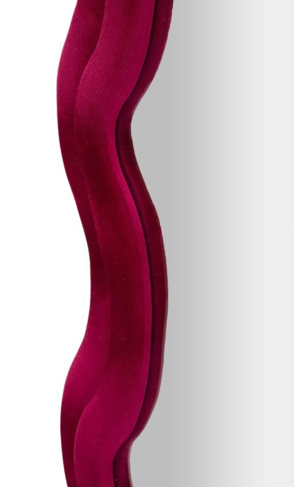 Miroir mural Emily Velours Fuchsia cadre ondulé