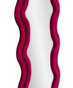 Miroir mural Emily Velours Fuchsia cadre ondulé