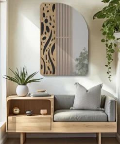 Miroir mural formes douces M.D.F multicolore