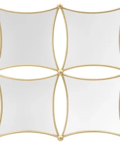 Miroir mural géométrique JALO métal doré et verre